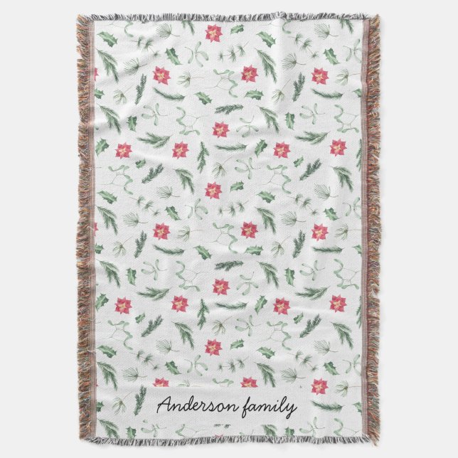 vattenfärgsmonogram pastel helgdag monogram filt (Framsidan Vertikal)