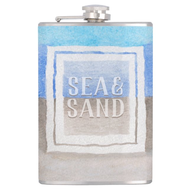 Vattenfärgsmonogram Sea & Sand Coastal Beach Fickplunta (Framsidan)