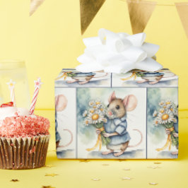 Vattenfärgsmus med Daisy Bouquet Presentpapper
