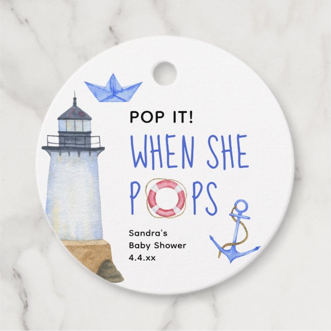 Vattenfärgsnautisk - när hon pockar gåvor etiketter (Framsida)