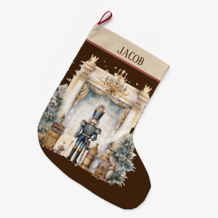 Vattenfärgsnötcracker, lägg till namn stor julstrumpa