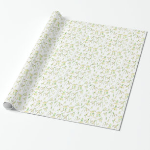 VattenfärgSnowdrops mönster Presentpapper