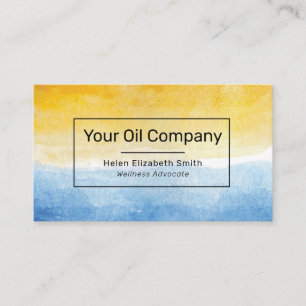 Vattenfärgsolja i Sol och Himmel Essential Oils Visitkort