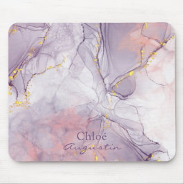 Vattenfärgsolja Lila Rosa alkohol Bläck guld glitt Musmatta