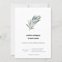 Vattenfärgsolja Olive Gren minimalistisk Bröllop