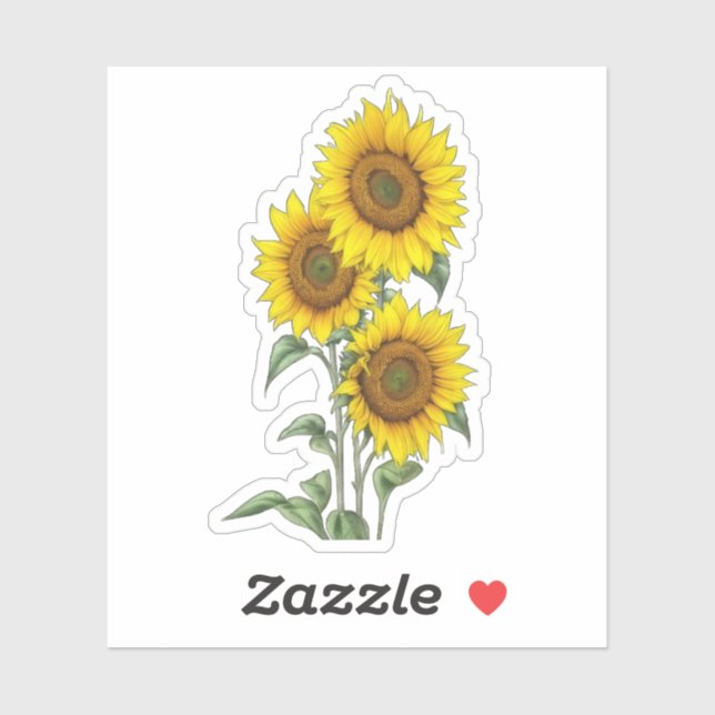 Vattenfärgsolros Klistermärken (Ark)