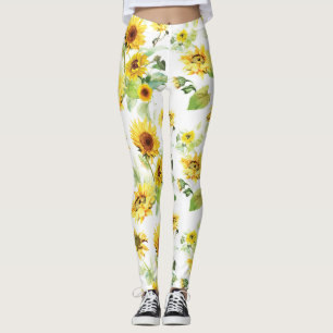 Vattenfärgsolros Leggings
