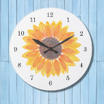 Vattenfärgsolros Stor Klocka<br><div class="desc">Sunblommor ger glädje! Gör din dag ljusare med den här charmerande blommigten med en ursprunglig solrosa med vattenfärg och en enkel klocka ansikte.</div>