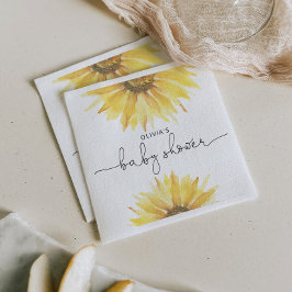 Vattenfärgsolrosbabydusch Pappersservett