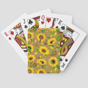 Vattenfärgsolrosblomma 5 casinokort