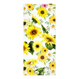 Vattenfärgsolrosblomma 7 reklamkort