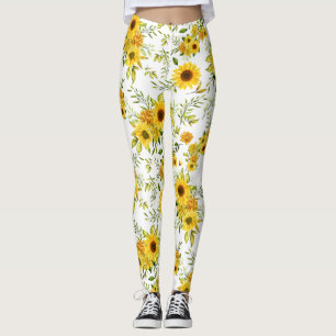 Vattenfärgsolrosblomma 8 leggings