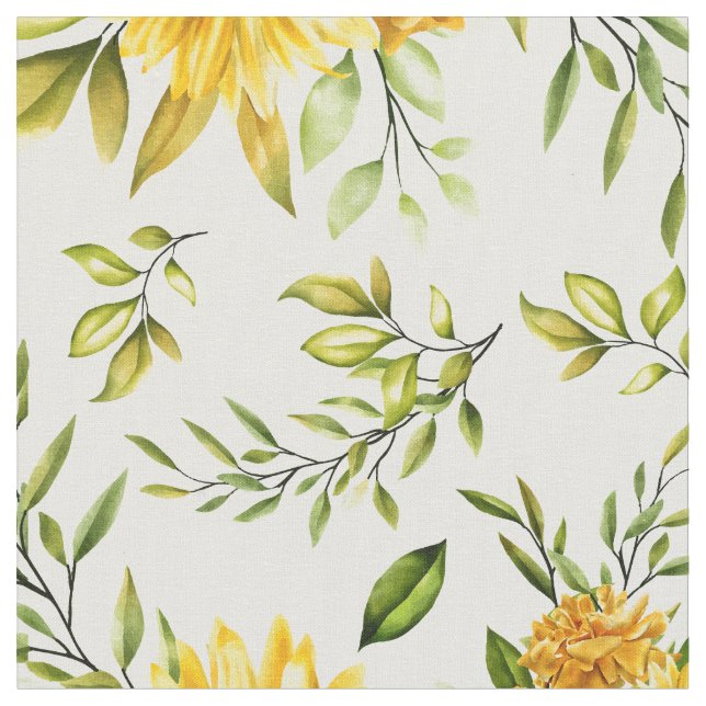 Vattenfärgsolrosblomma 8 tyg (Närbild)