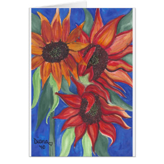 Vattenfärgsolrosor Hälsningskort