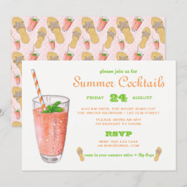 Vattenfärgsommarcocktailparty Inbjudningar