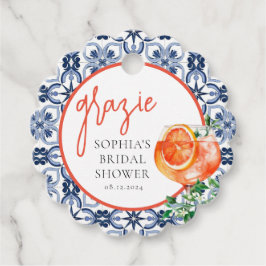 Vattenfärgsorange Spritz Grazie  Gåvor Etiketter