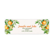 VattenfärgsOrangen Frukt Bröllop Returadress