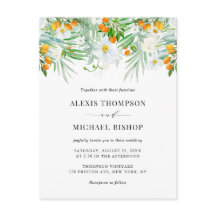 VattenfärgsOrchids och Kumquats Tropical Bröllop