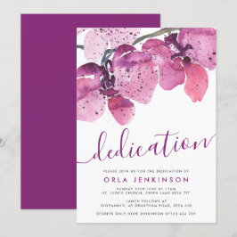 Vattenfärgsorder Lila Dedication Inbjudningar