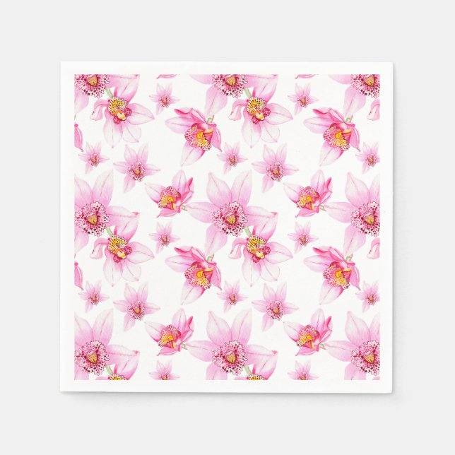 Vattenfärgsordning - Orchds design 15 Pappersservett (Framsidan)