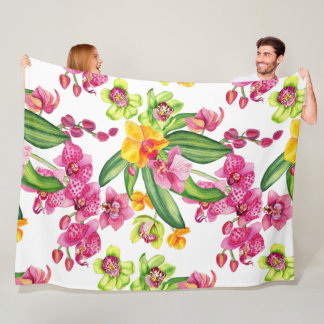 Vattenfärgsordning - Orchds design 18 Fleecefilt