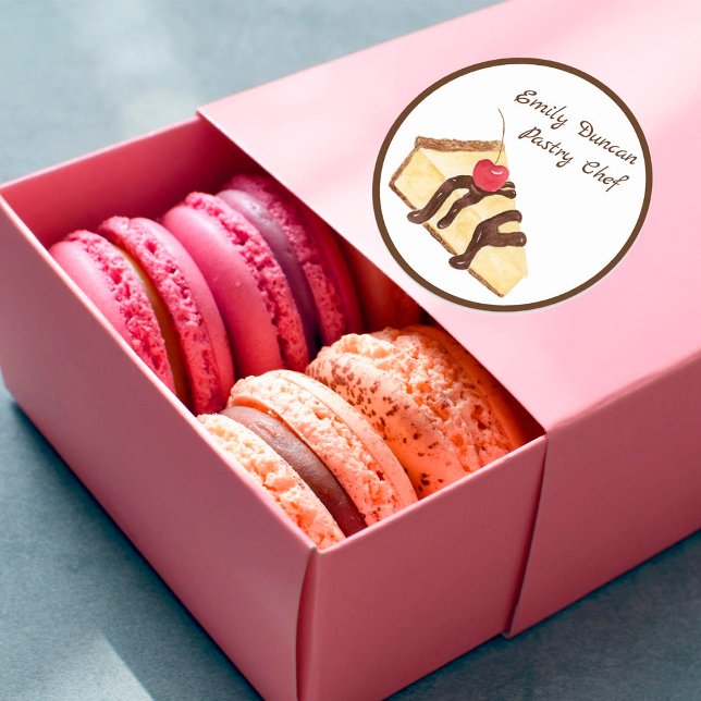 Vattenfärgsostesecake-bakverk Runt Klistermärke (Skapare uppladdad)