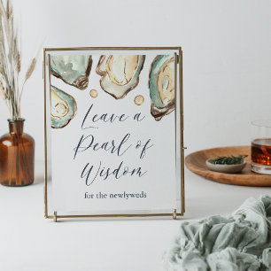 Vattenfärgsostron "Lämna a Pearl of Wisdom" - skyl Poster