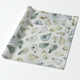 Vattenfärgsostron Snäckor Gift-figursättning Presentpapper