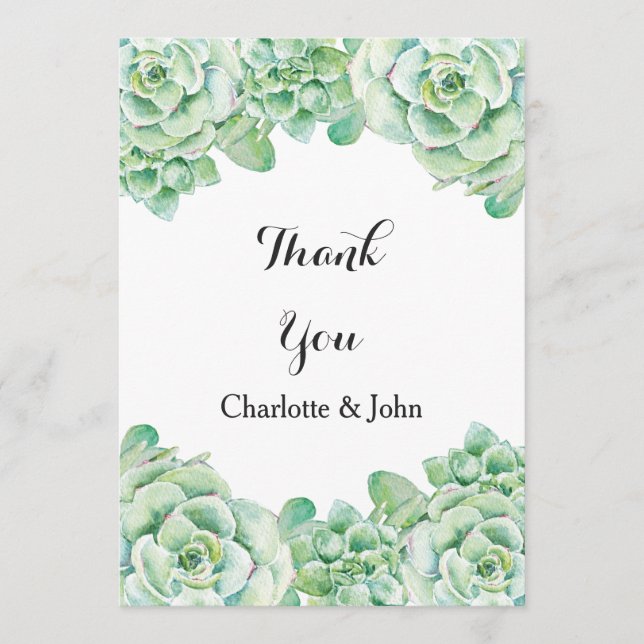 vattenfärgsöverlägsen bröllop Tack Kort (Framsida)