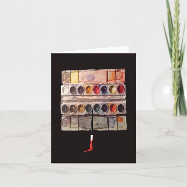 Vattenfärgspalettfödelsedagskort Kort (Framsida)