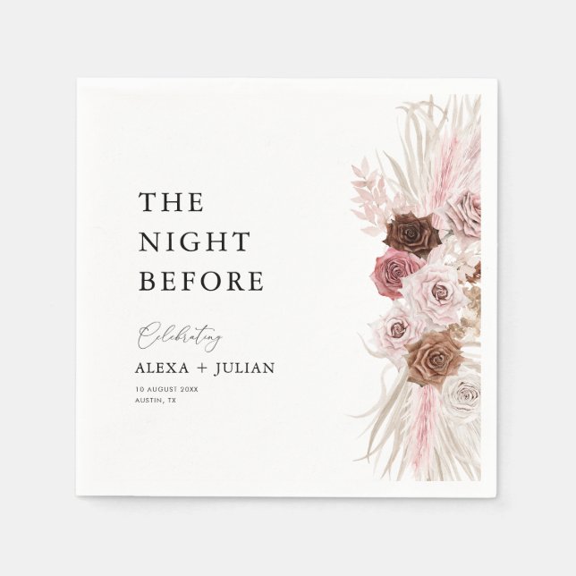 Vattenfärgspampas gräs dammig rosa natten före pappersservett (Framsidan)