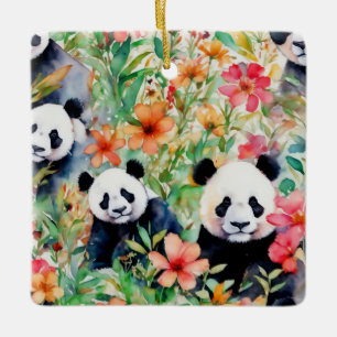 Vattenfärgspanda Bear Julgransprydnad Keramik