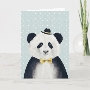 Vattenfärgspanda Bear Kort