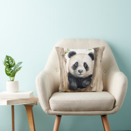 Vattenfärgspanda Bear Kudde