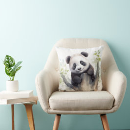 Vattenfärgspanda Bear Kudde