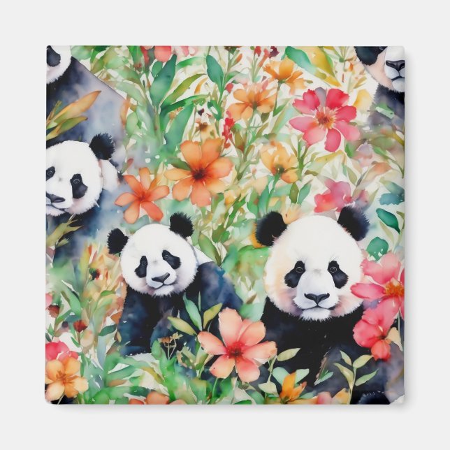Vattenfärgspanda Bear Magnet (Framsidan)