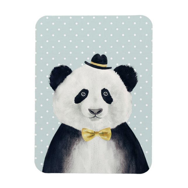 Vattenfärgspanda Bear Magnet (Vertikal)