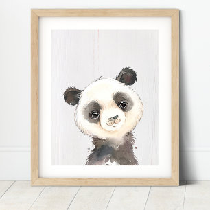 VattenfärgsPanda Nursery Art Skriv ut Poster