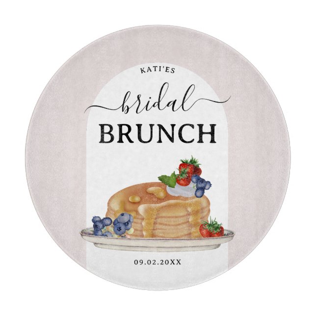 Vattenfärgspannkakor Bröllopsdusch Brunch Anpassad (Framsidan)