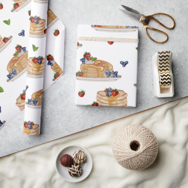 VattenfärgspannkakorBärFrukostBrunch  Presentpapper (Hantverk)