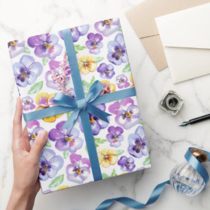 Vattenfärgspansy Flowers Presentpapper
