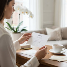 Vattenfärgsparet Floral Modern Bröllops-RSVP