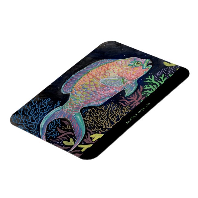 Vattenfärgsparrofisk Magnet (Vänstra Sidan)