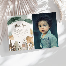 Vattenfärgspartidjur Foto Födelsedagsfest Tack Kort