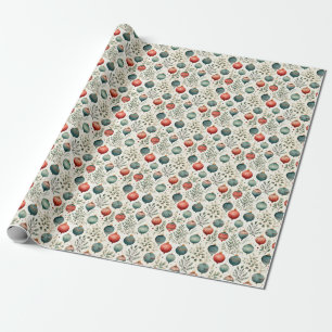 Vattenfärgspastel färg Julbauble bollar Presentpapper