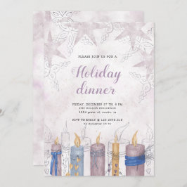 Vattenfärgspastel, festive helgdag middag kort