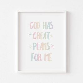 Vattenfärgspastel Gud har underbara planer för mig Poster