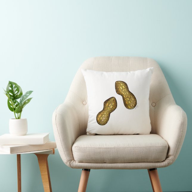 VattenfärgsPeanut Peanuts Nöt Nöt Food Art Kudde (Stol)