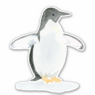 Vattenfärgspenguin - Vinylklippssymbol Klistermärken