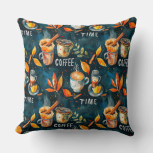 Vattenfärgspenna bläck kaffe koppar, krukor, kanel kudde